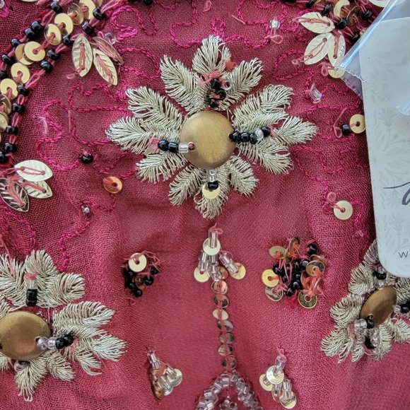 Free People Pink Ombre Rose  Sequined Embroidered Hi There Top - Picture 3 of 11